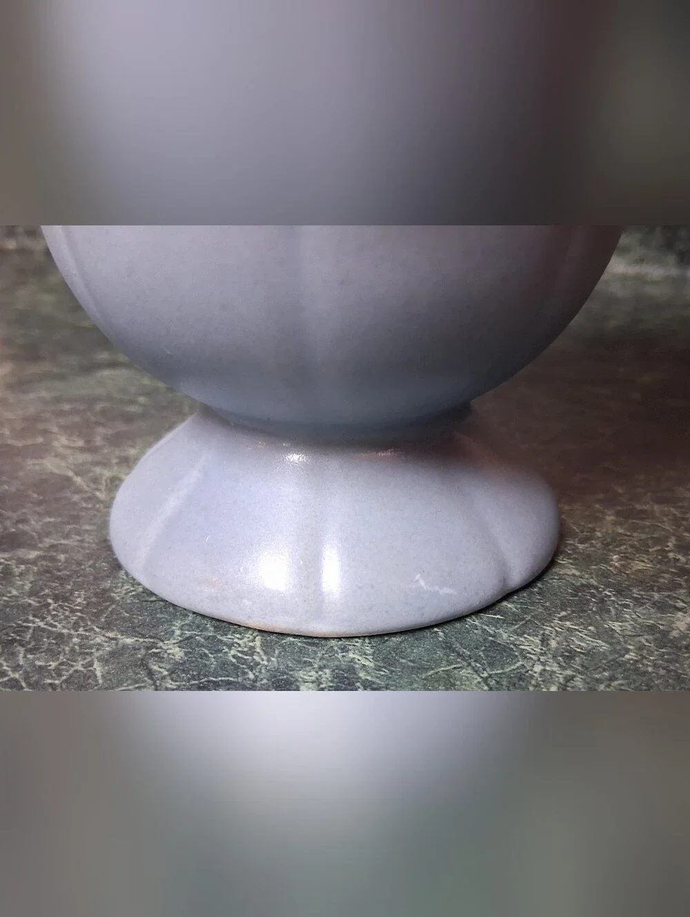Vintage Weller Pottery Flower Vase Blue w/White Cameo Flowers 7.25